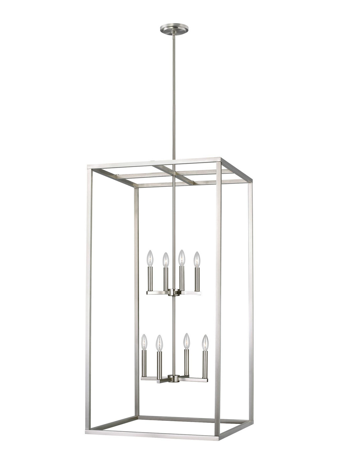 Moffet Street Eight Light Hall / Foyer in Brushed Nickel