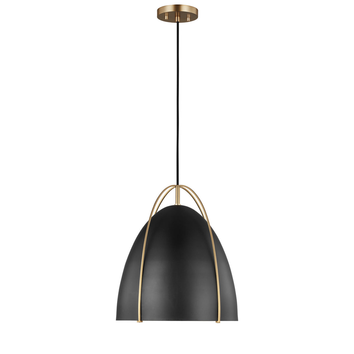 Norman One Light Pendant in Satin Brass