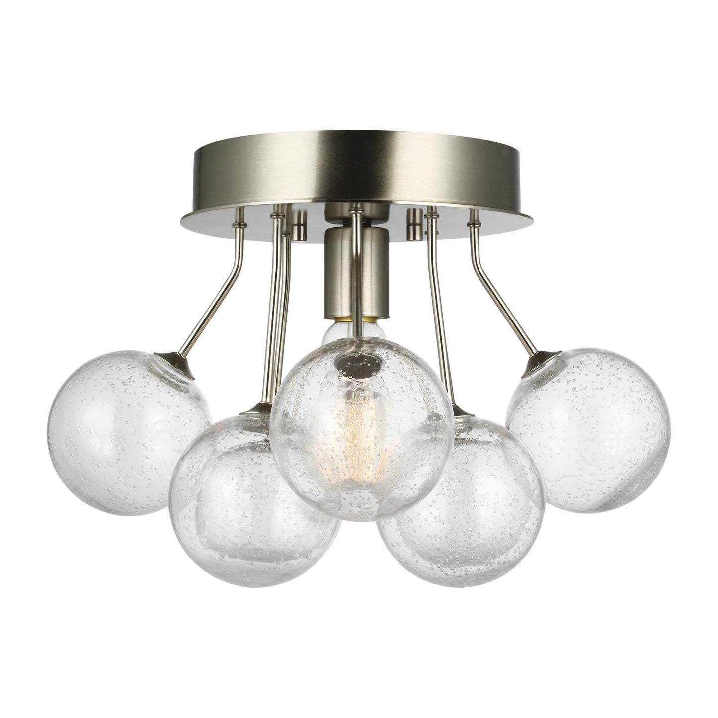 Bronzeville One Light Semi-Flush Mount in Brushed Nickel
