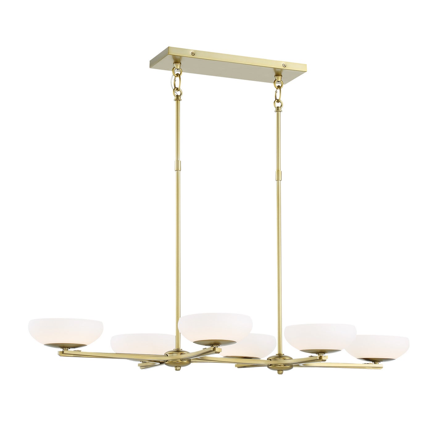 Scale LED Island Pendant in Soft Brass