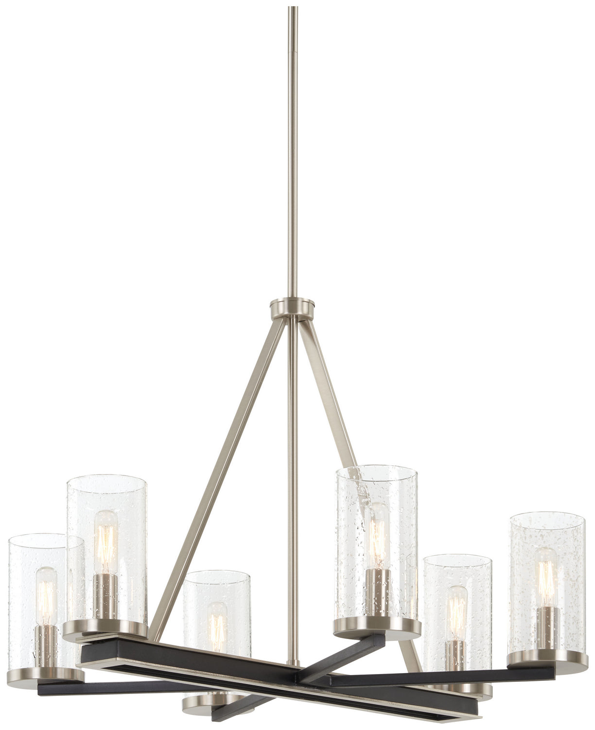 Cole's Crossing Six Light Chandelier in Coal w/Brushed Nickel