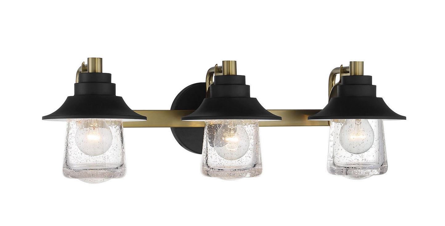 Westfield Manor Three Light Bath in Sand Coal w/Soft Brass
