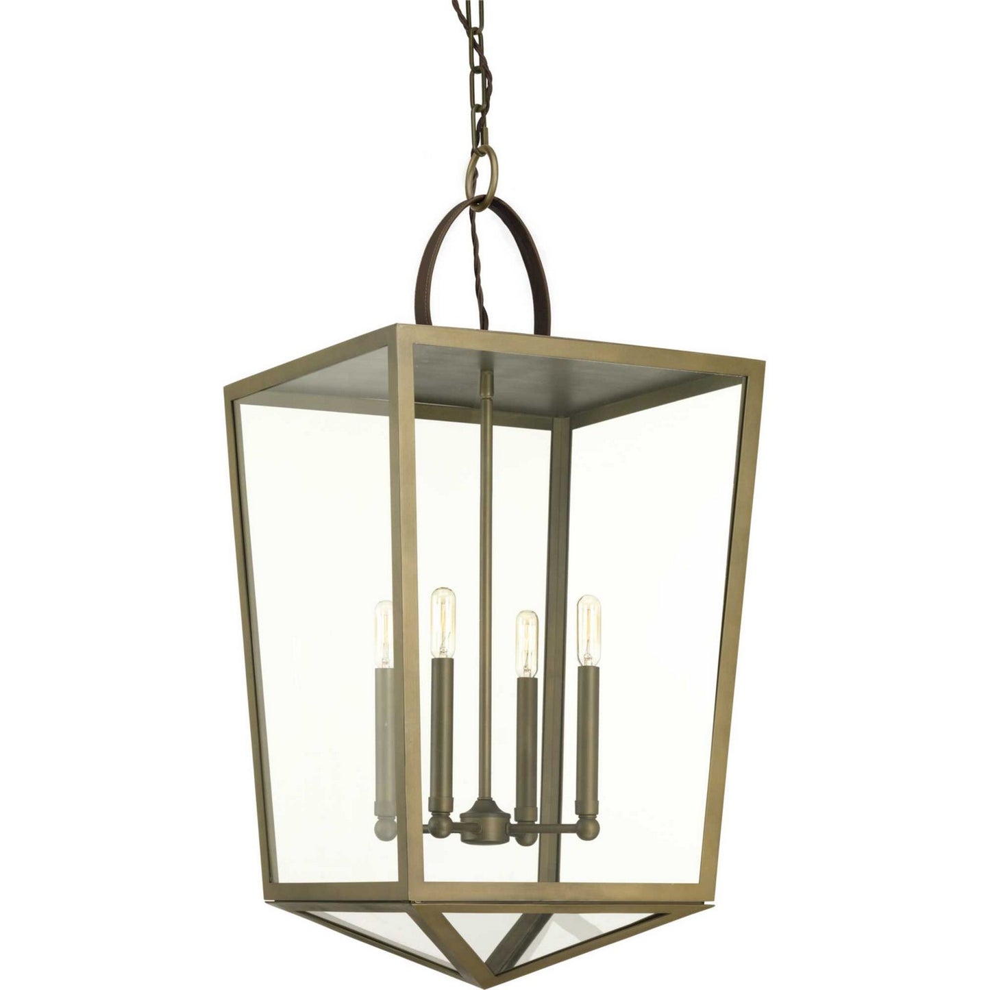 Point Dume-Shearwater Four Light Foyer Pendant in Aged Brass