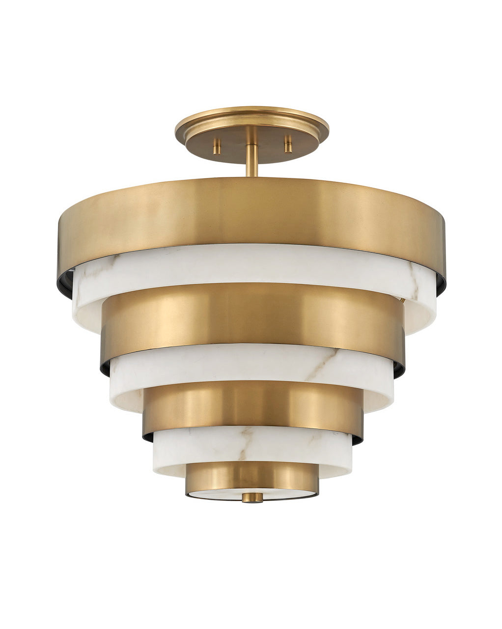 Echelon LED Semi-Flush Mount in Heritage Brass