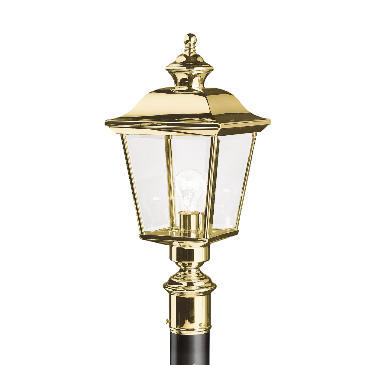 Bay Shore One Light Outdoor Post Mount in Polished Brass