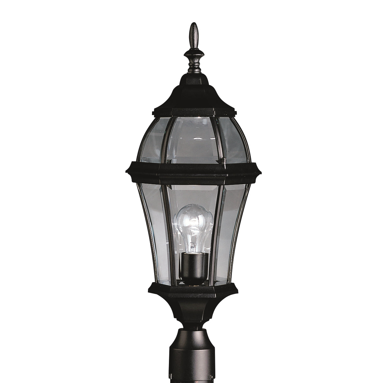 Townhouse One Light Outdoor Post Mount in Black