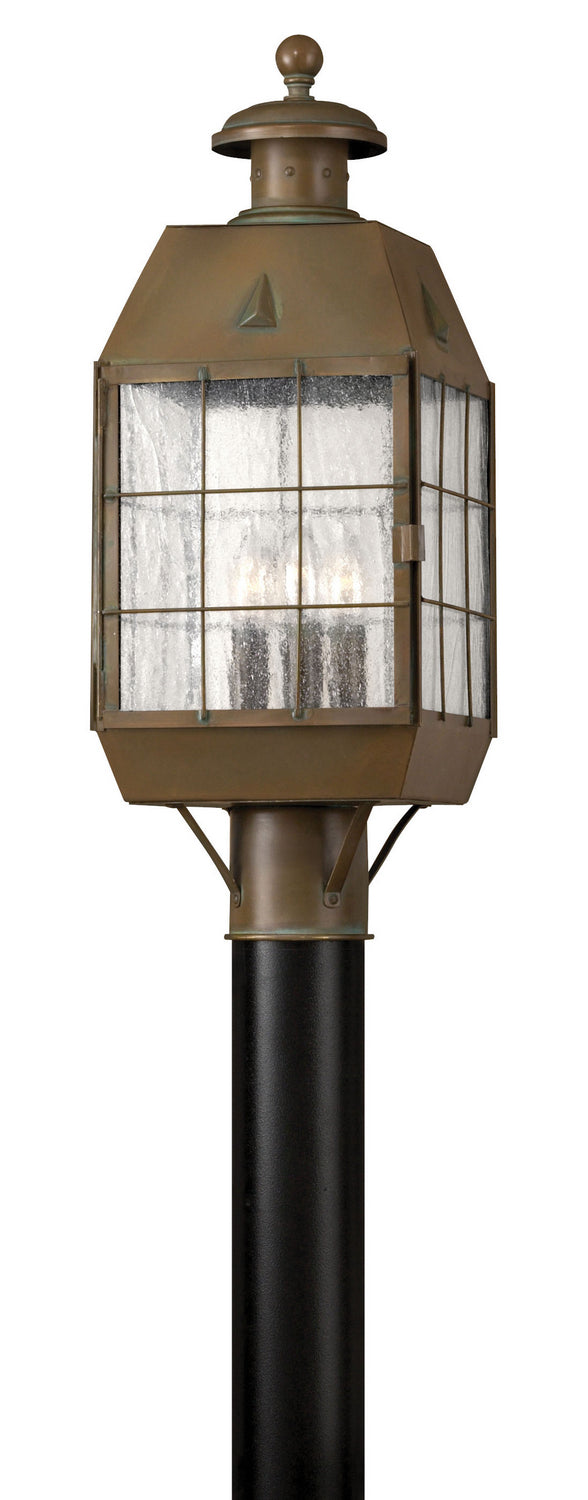 Nantucket LED Post Top or Pier Mount Lantern in Aged Brass