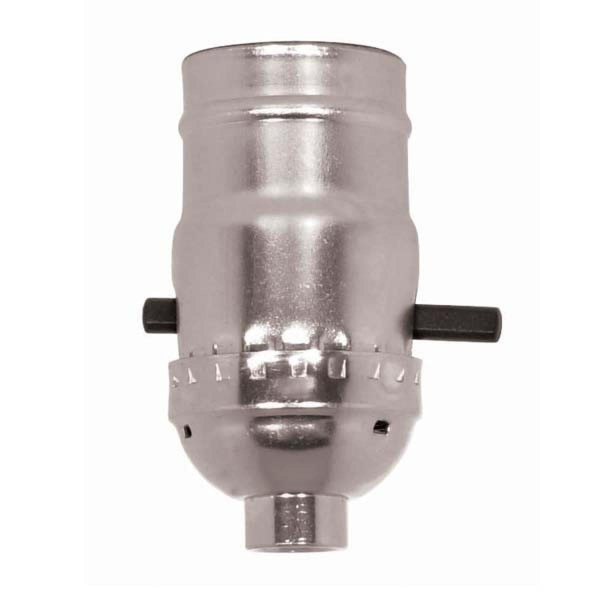 Satco - 80-1001 - On-Off Push Thru Socket - Nickel