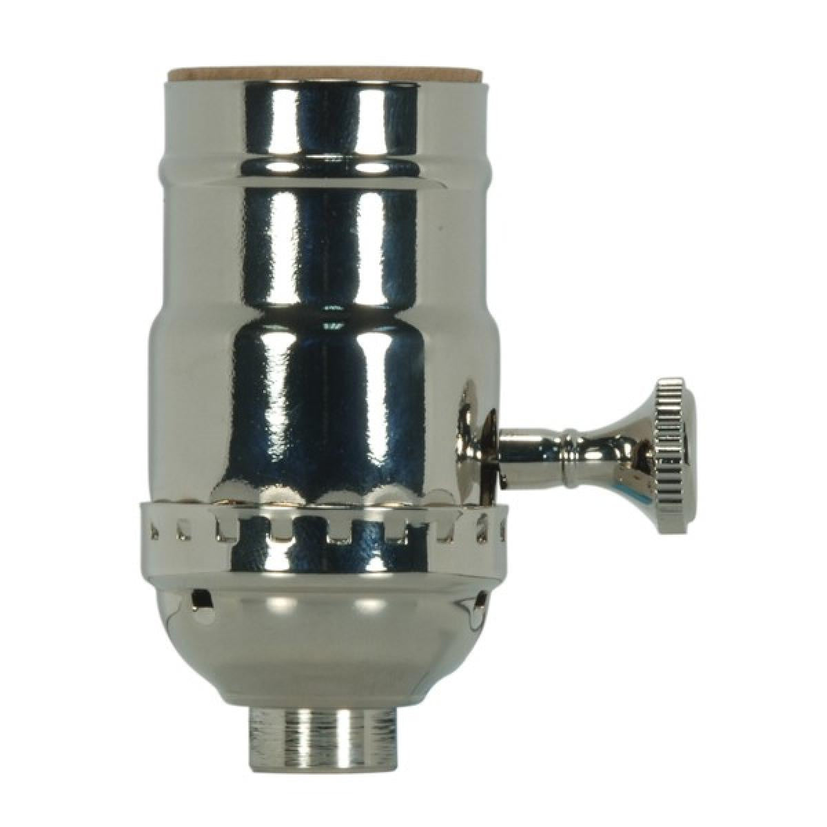 On-Off Turn Knob Socket With Removable Knob in Polished Nickel