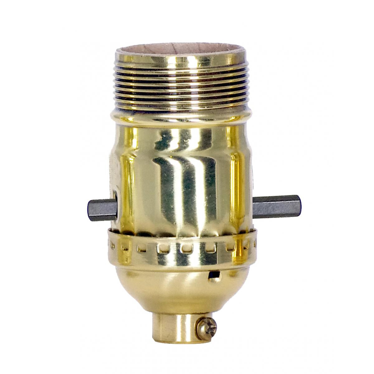 On-Off Push Thru Socket in Polished Brass