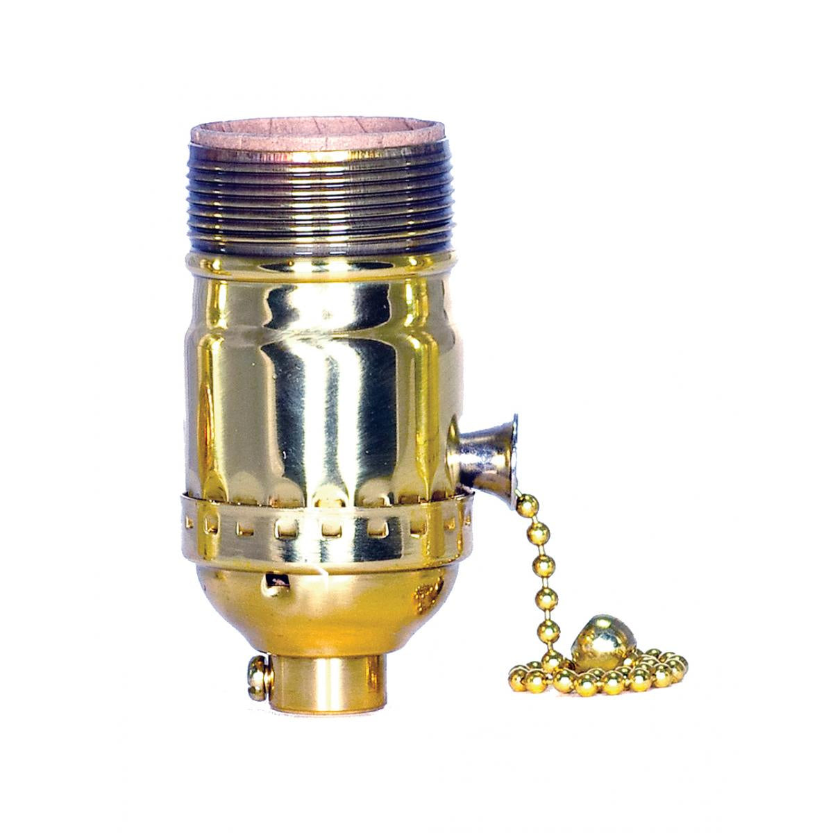 On-Off Pull Chain Socket in Polished Brass