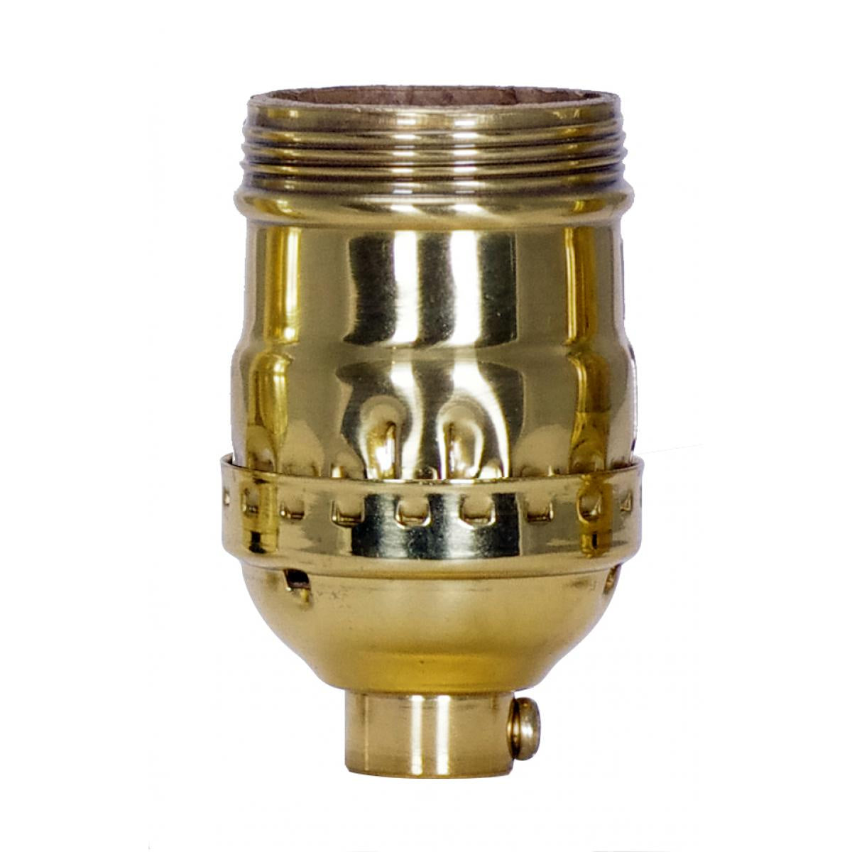 Short Keyless Socket in Polished Brass