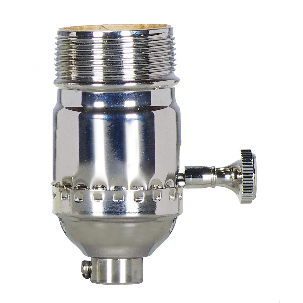 On-Off Turn Knob Socket With Removable Knob in Polished Nickel