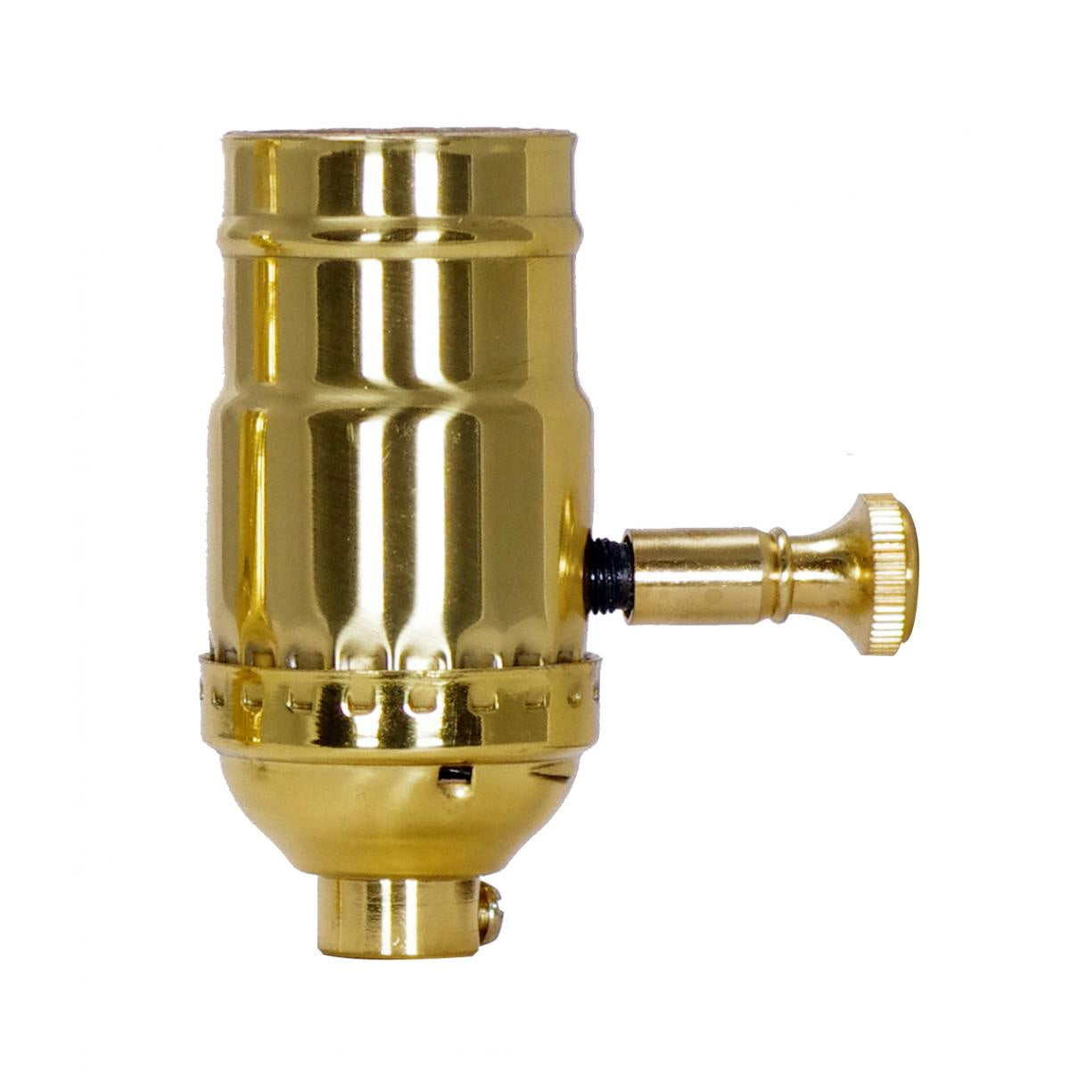 Full Range Turn Knob Dimmer Socket in Polished Brass