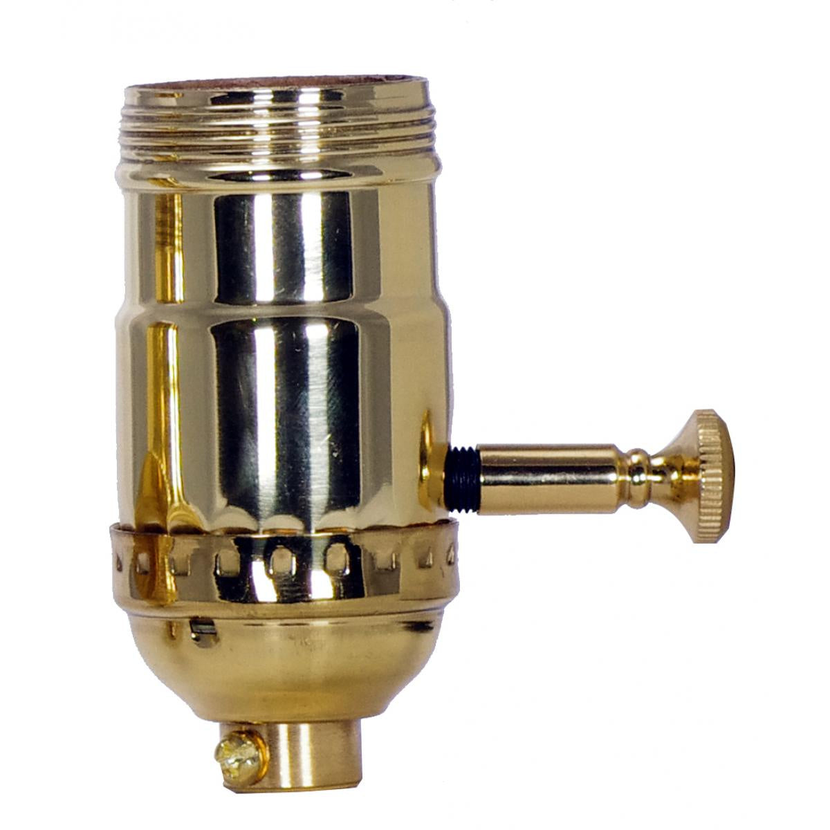 Full Range Turn Knob Dimmer Socket in Polished Brass