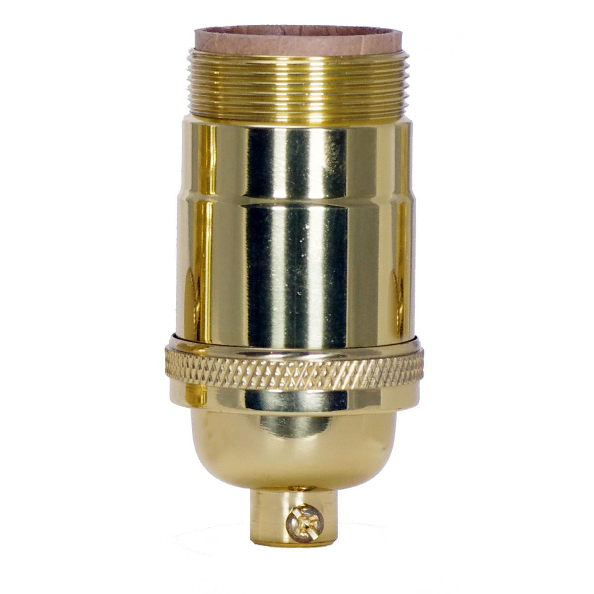 3 Way (2 Circuit) Turn Knob Socket in Polished Brass