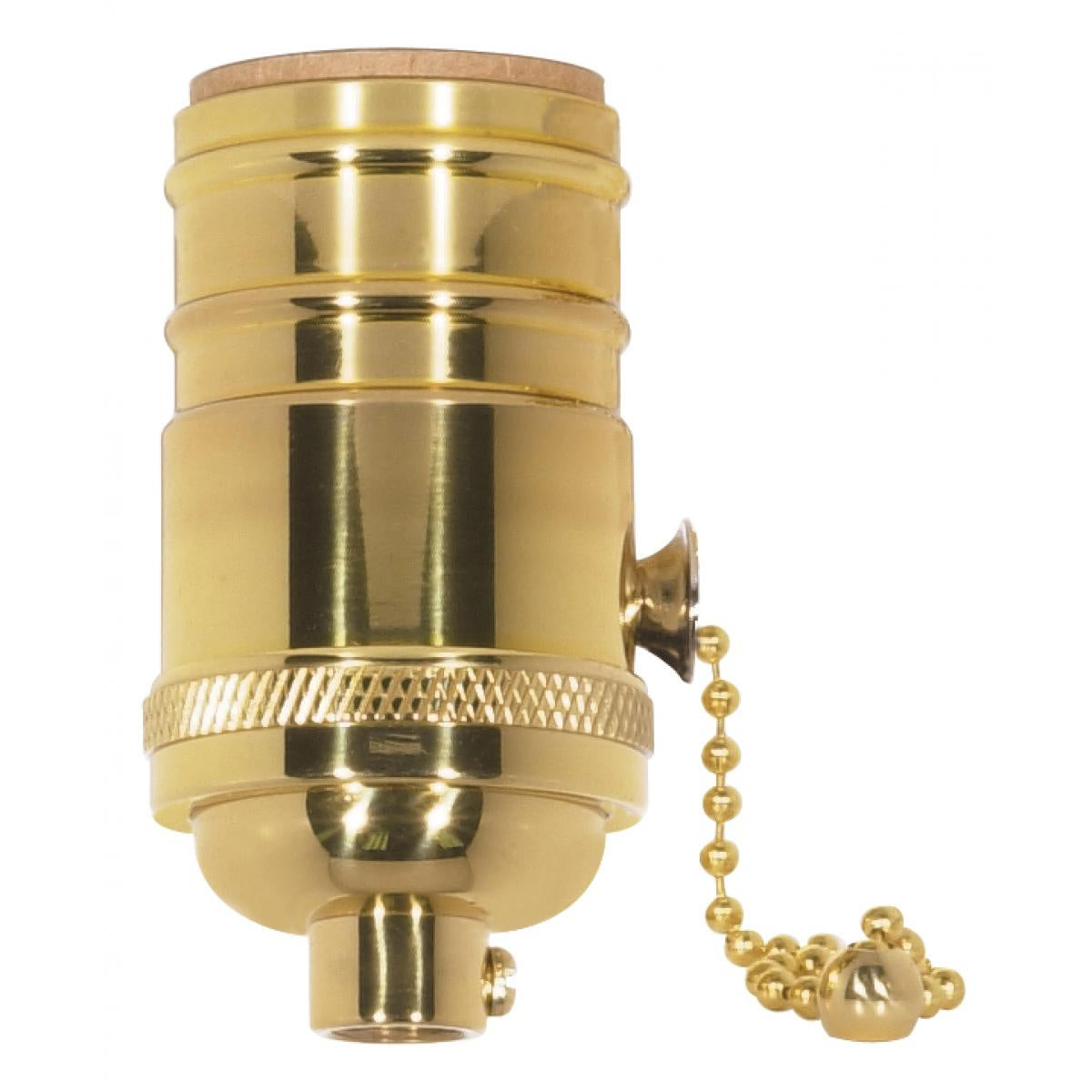 On-Off Pull Chain Socket in Polished Brass