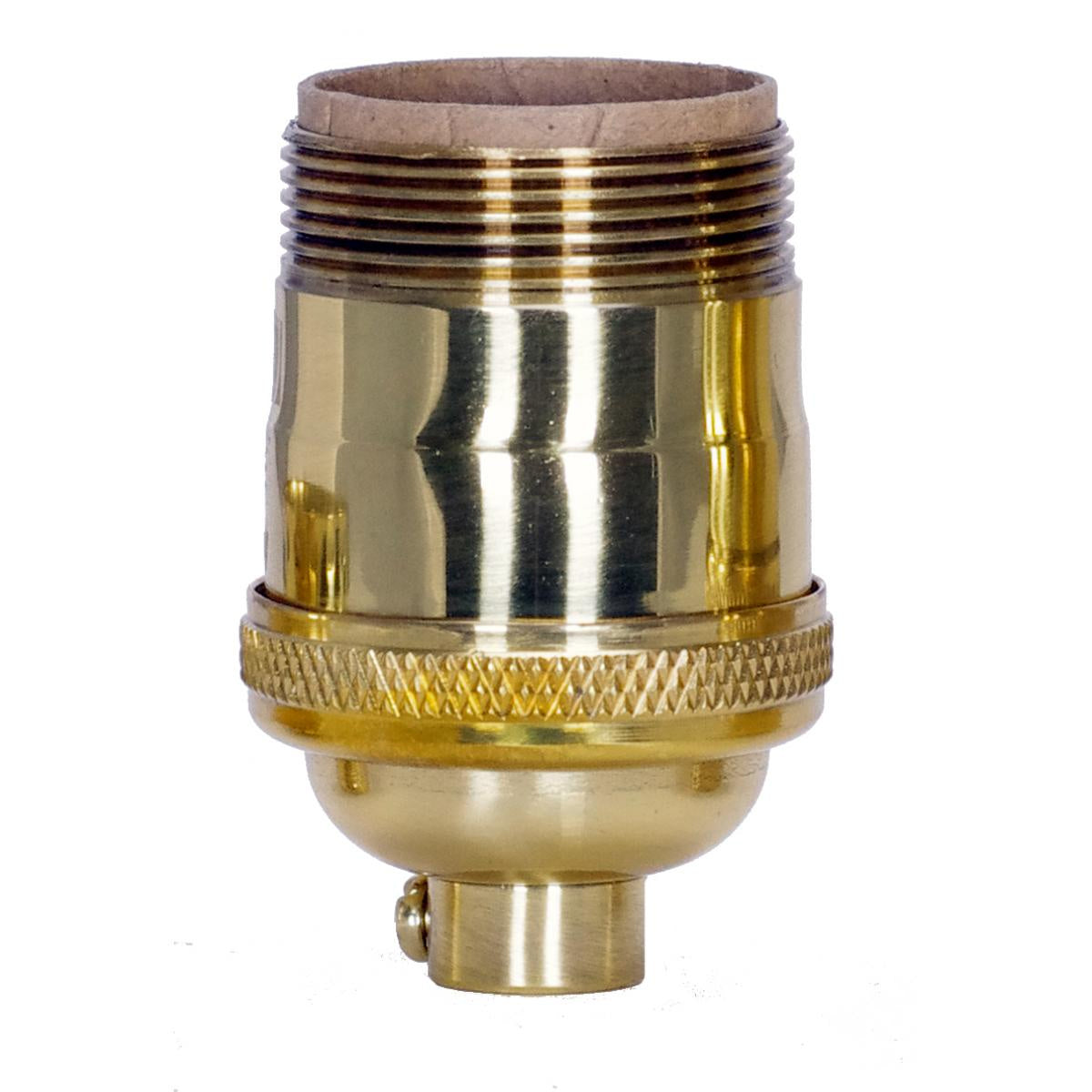 Short Keyless Socket in Polished Brass
