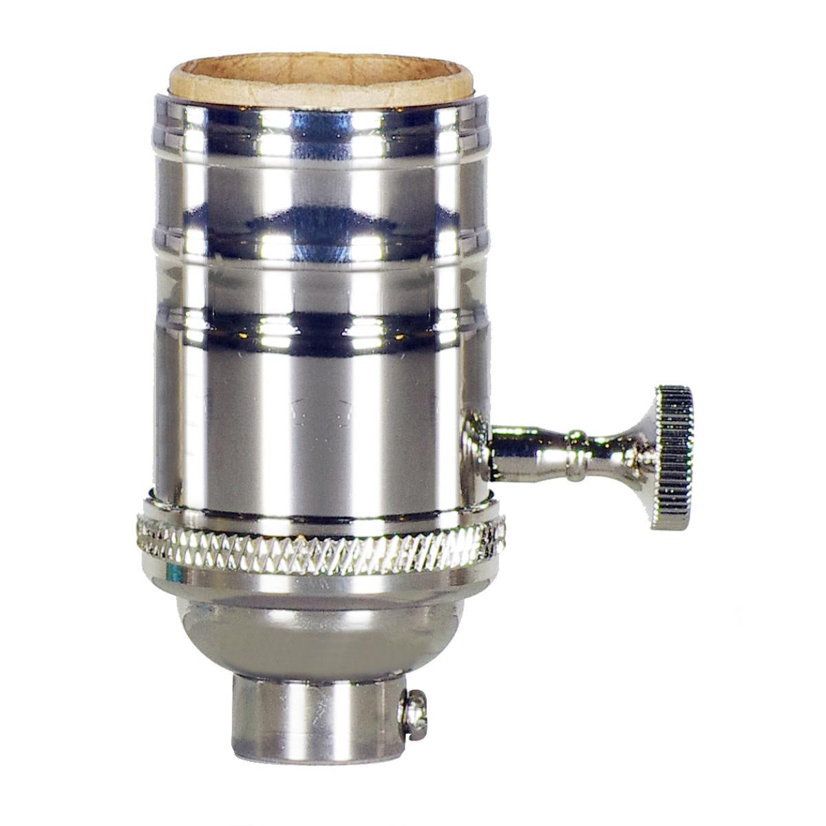 On-Off Turn Knob Socket in Polished Nickel