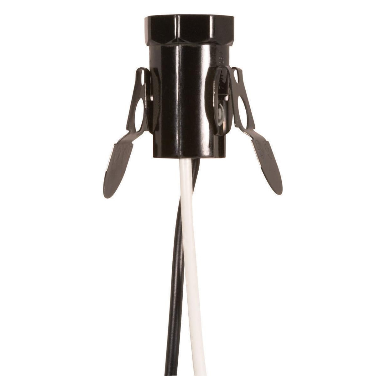 (4-Pack) Phenolic Candelabra Base Socket With Spring Clip in Brown