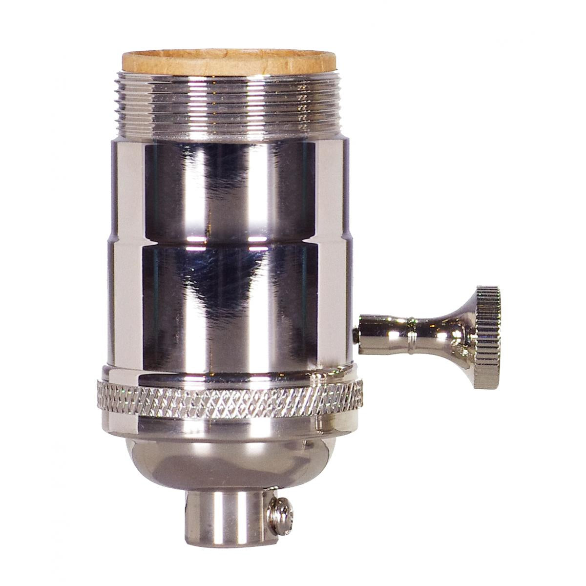On-Off Turn Knob Socket in Polished Nickel