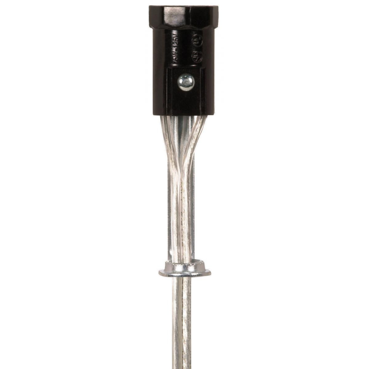 (4-Pack) Phenolic Candelabra Sockets With Leads in Black