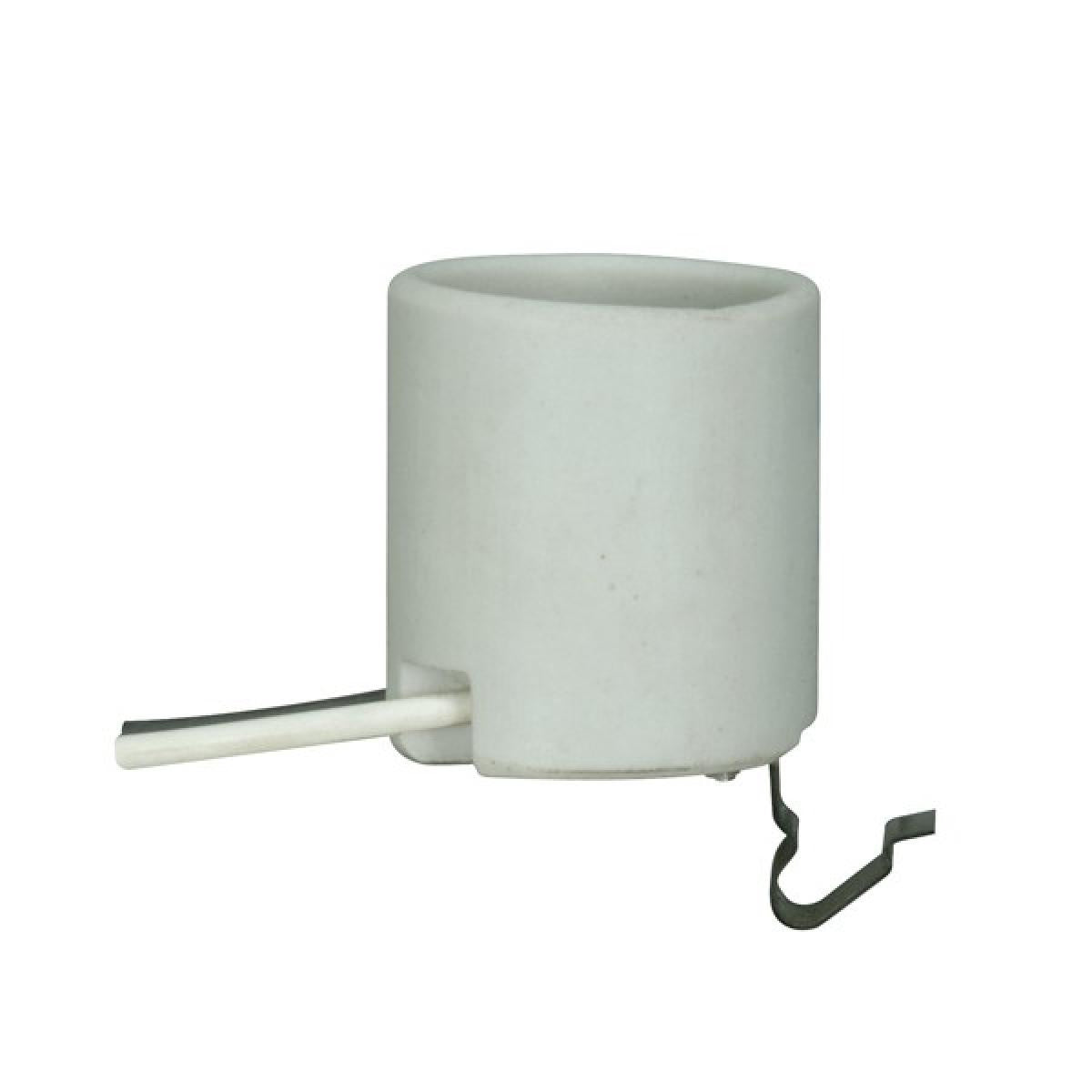 (4-Pack) Keyless Porcelain Socket W/Snap-In Clip in White