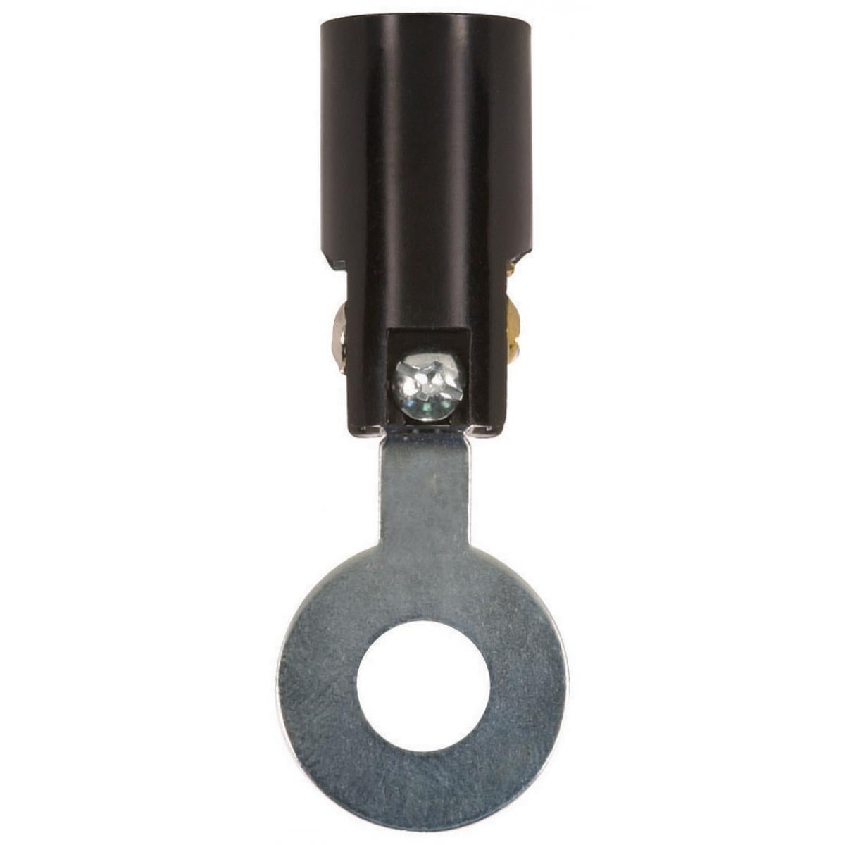 (4-Pack) Candelabra Base Phenolic Sockets With Spring Clip in Black