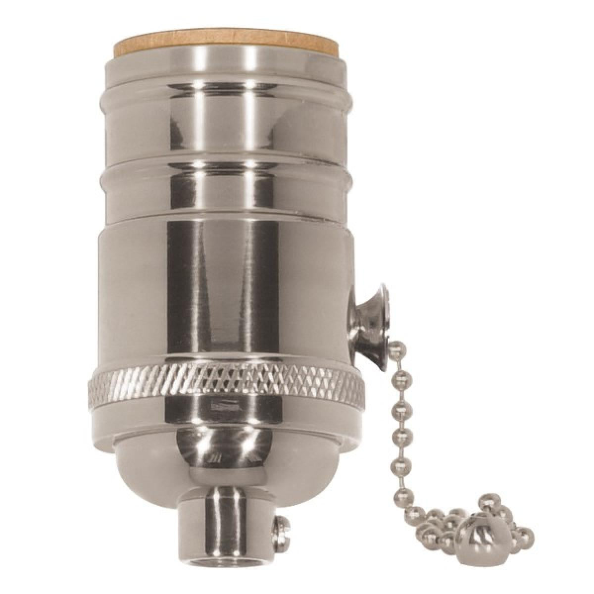 On-Off Pull Chain Socket in Polished Nickel