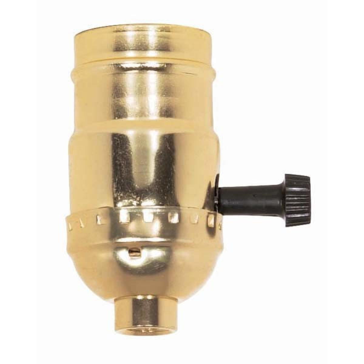 (4-Pack) On-Off Turn Knob Socket in Brite Gilt