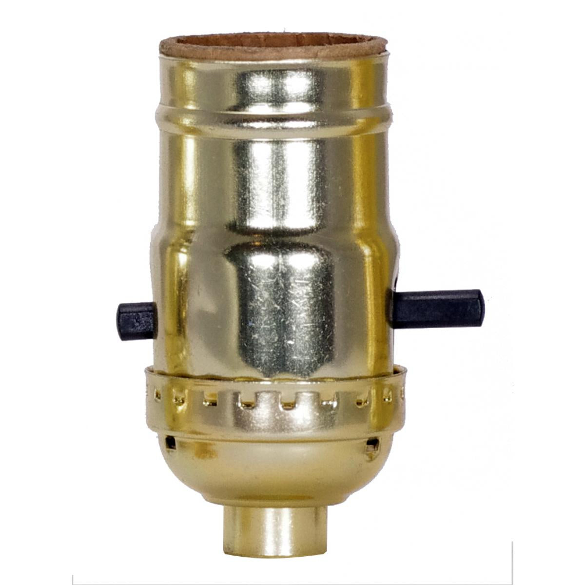 (4-Pack) On-Off Push Thru Socket in Brite Gilt