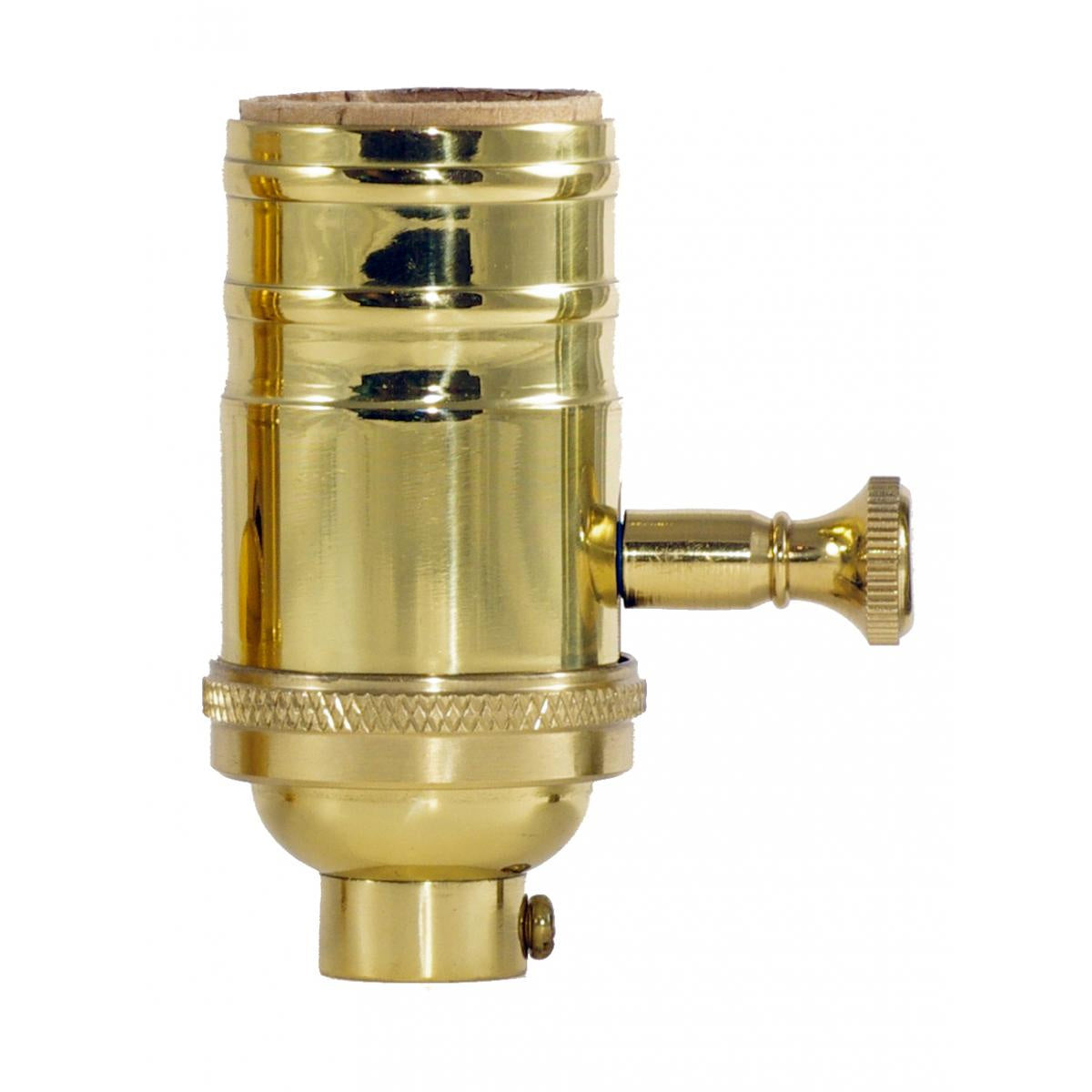 Full Range Turn Knob Dimmer Socket With Removable Knob in Polished Brass