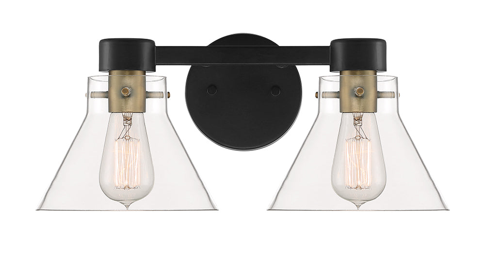 Willow Creek Two Light Bath Bar Vanity in Matte Black