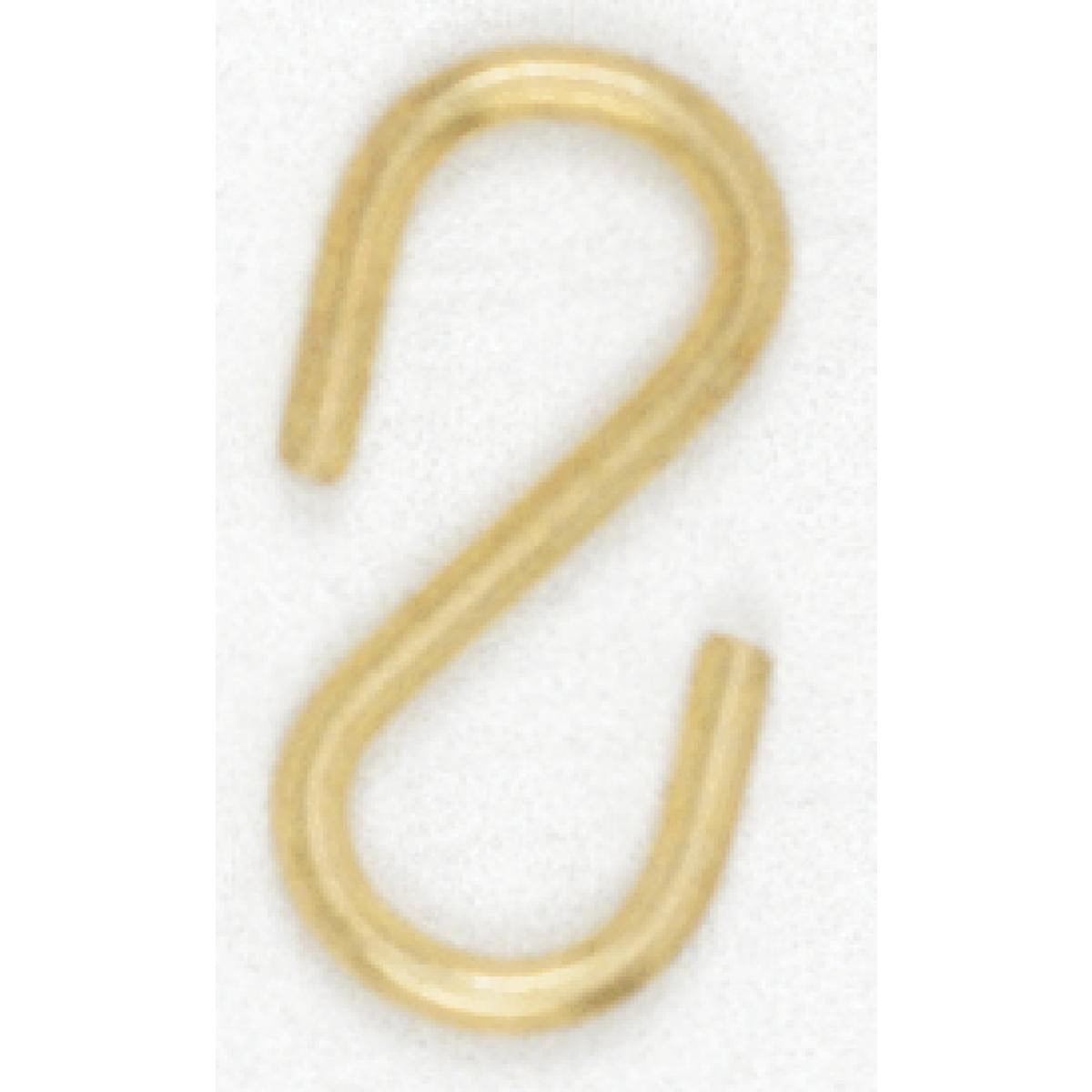 (4-Pack) Plated S-Hook in Brass Plated