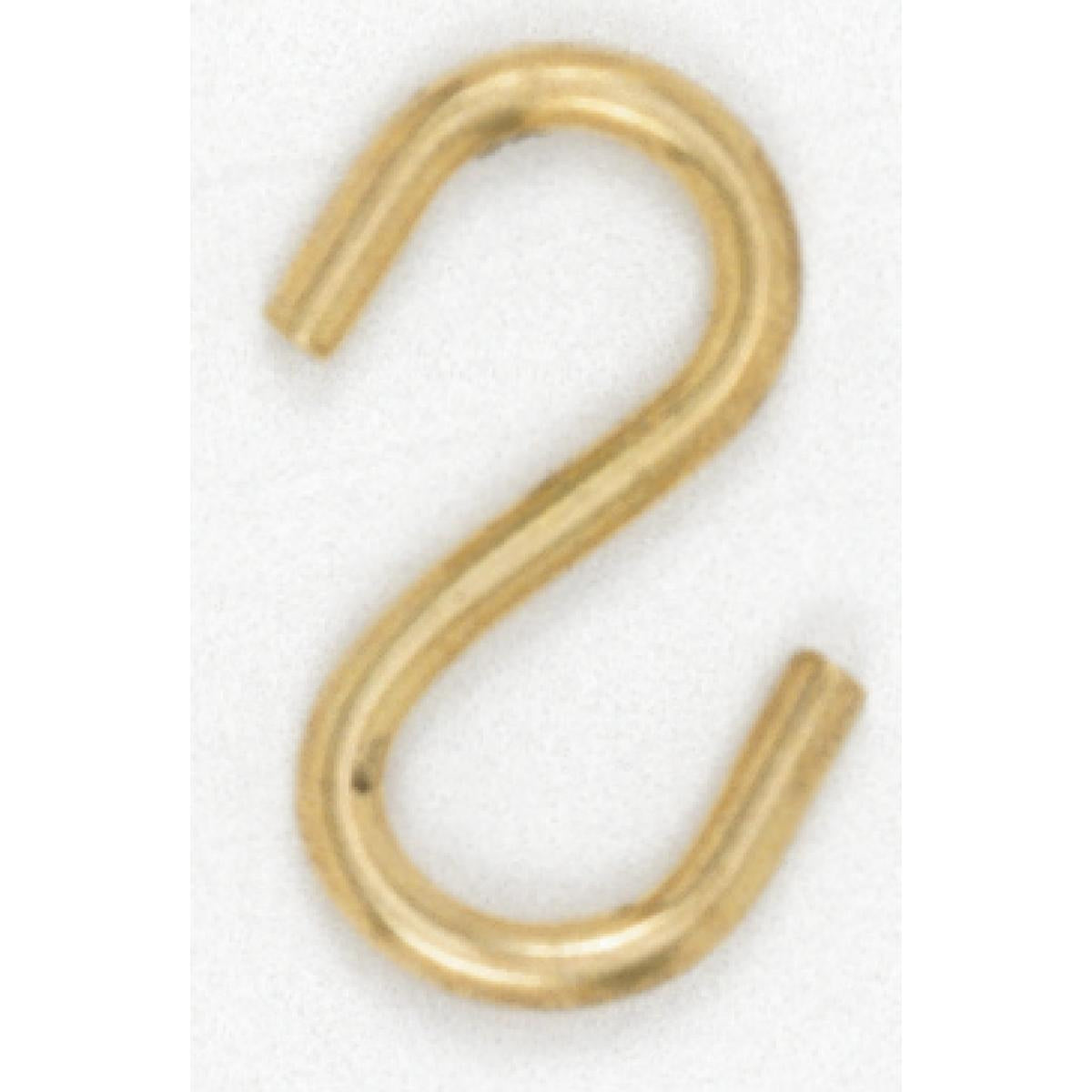 (4-Pack) Plated S-Hook in Brass Plated