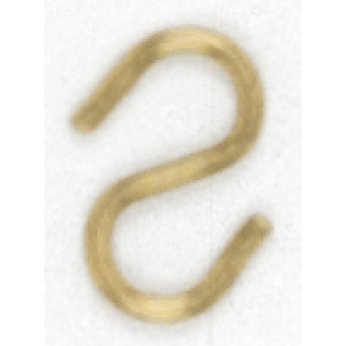 (4-Pack) Plated S-Hook in Brass Plated