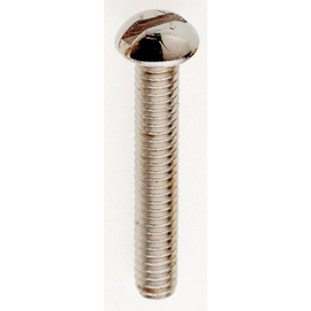 (4-Pack) Round Head Slotted Machine Screw in Nickel Plated