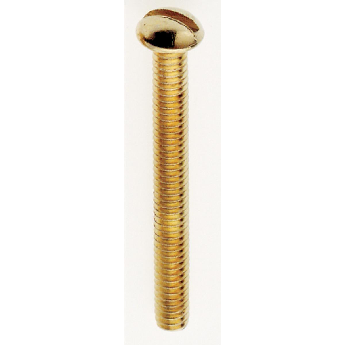 Satco - 90-028 - Round Head Slotted Machine Screw - Brass Plated