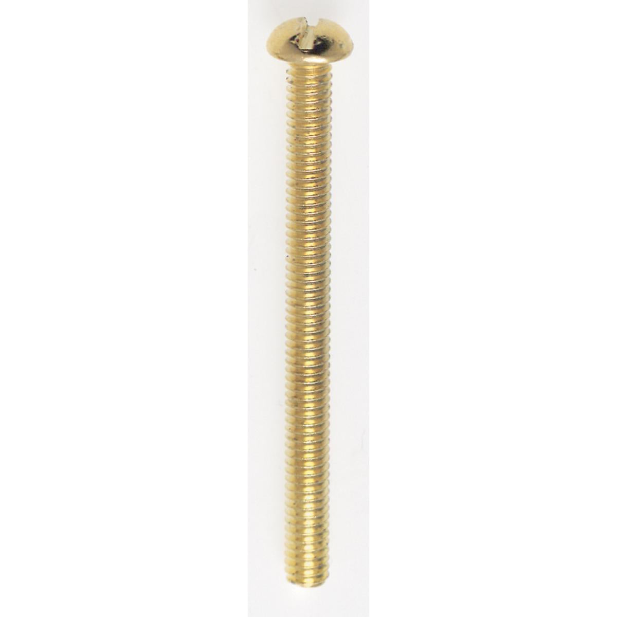 (4-Pack) Round Head Slotted Machine Screw in Brass Plated