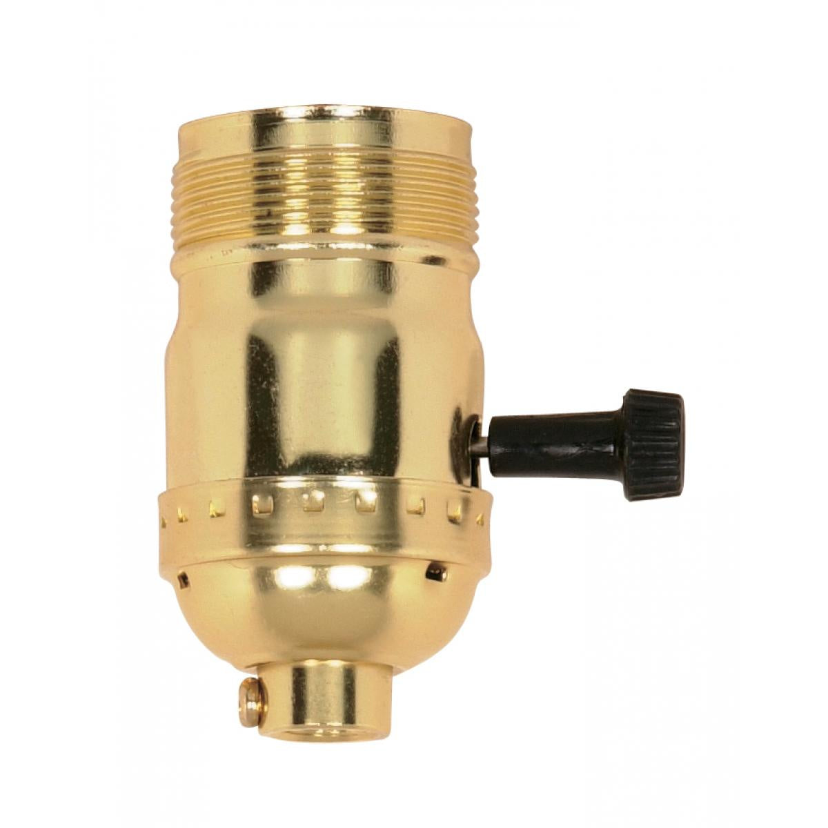 (4-Pack) On-Off Turn Knob Socket in Brite Gilt
