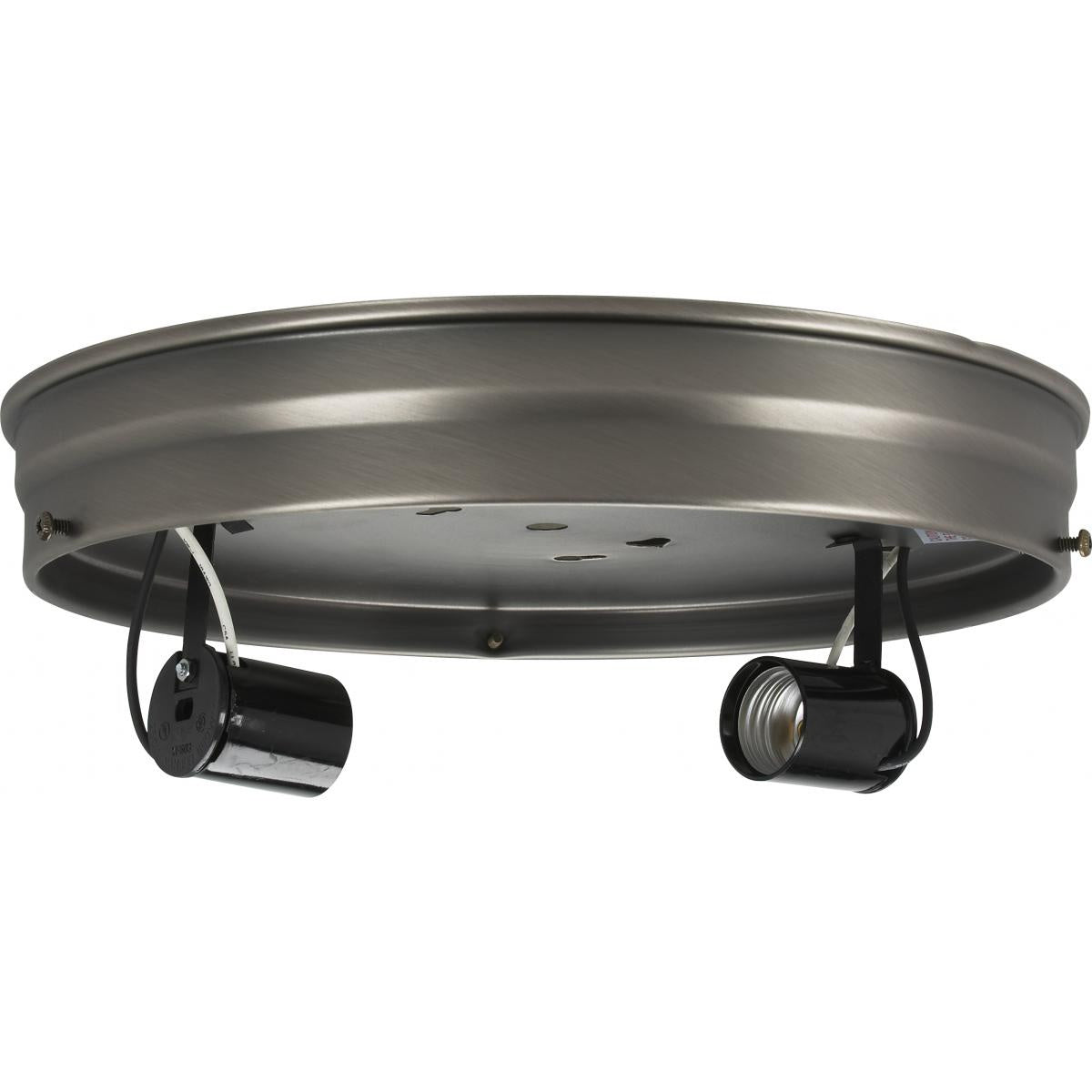 Two Light Ceiling Pan in Brushed Nickel