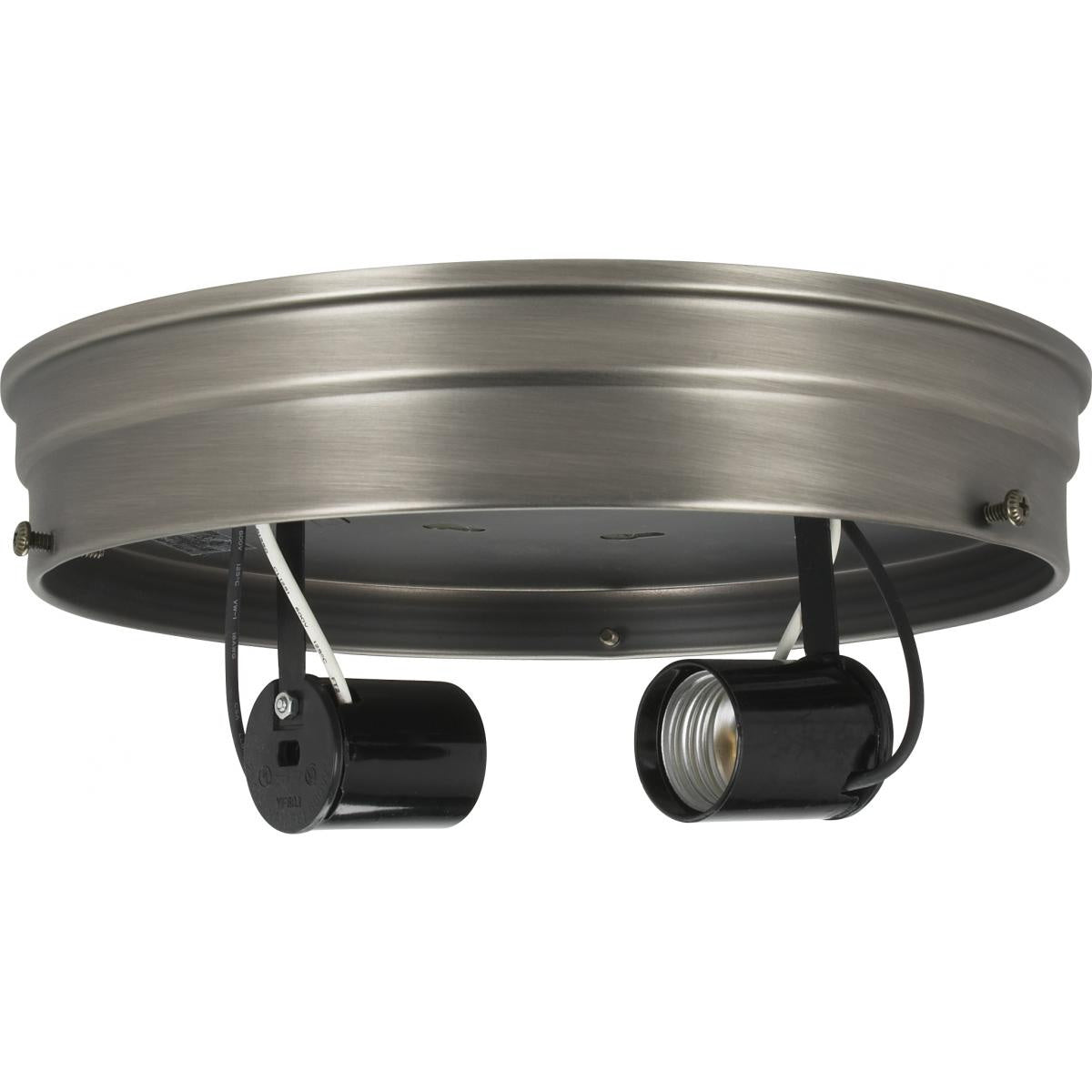 Two Light Ceiling Pan in Brushed Nickel