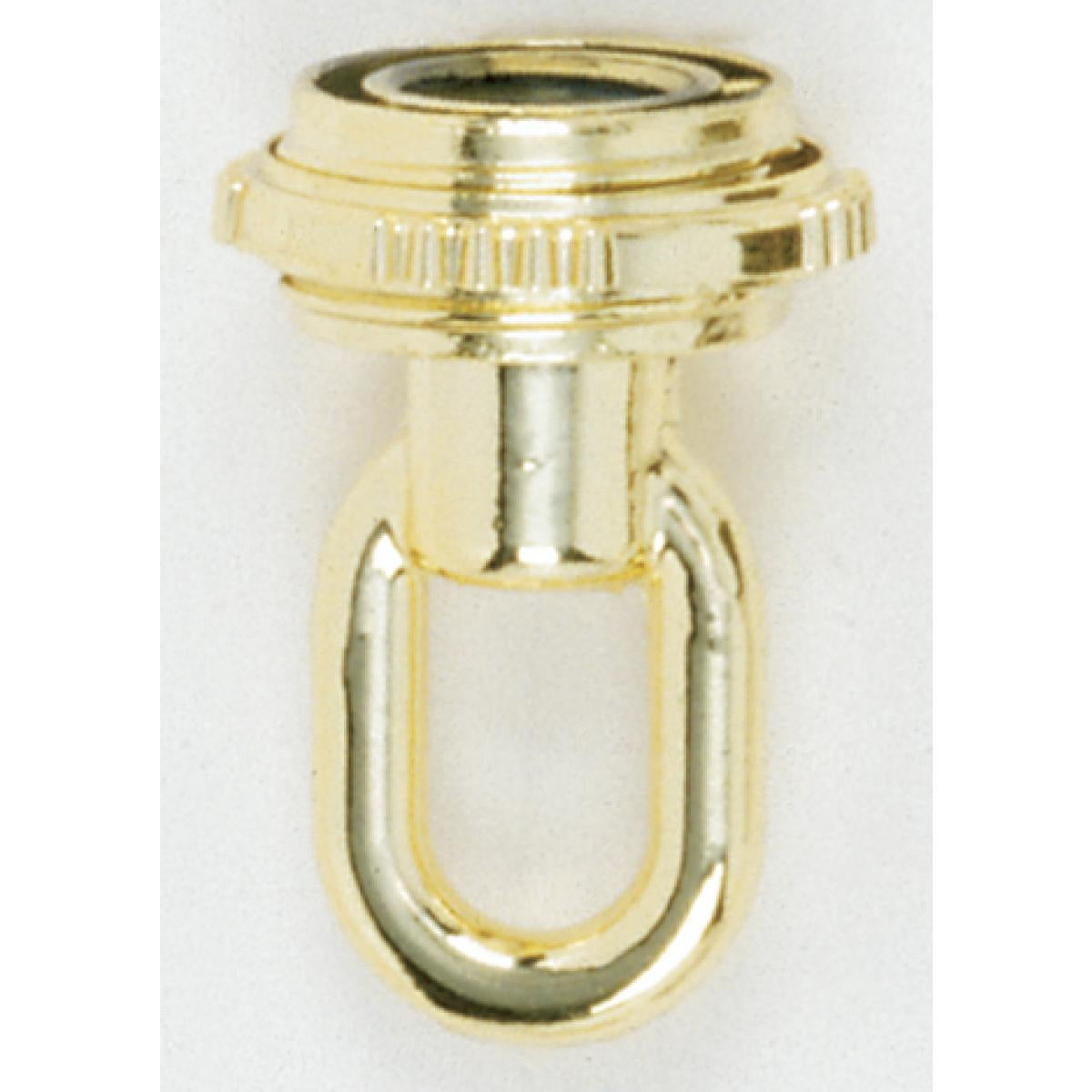 (4-Pack) 1/4 Ip Matching Screw Collar Loop With Ring in Polished Brass
