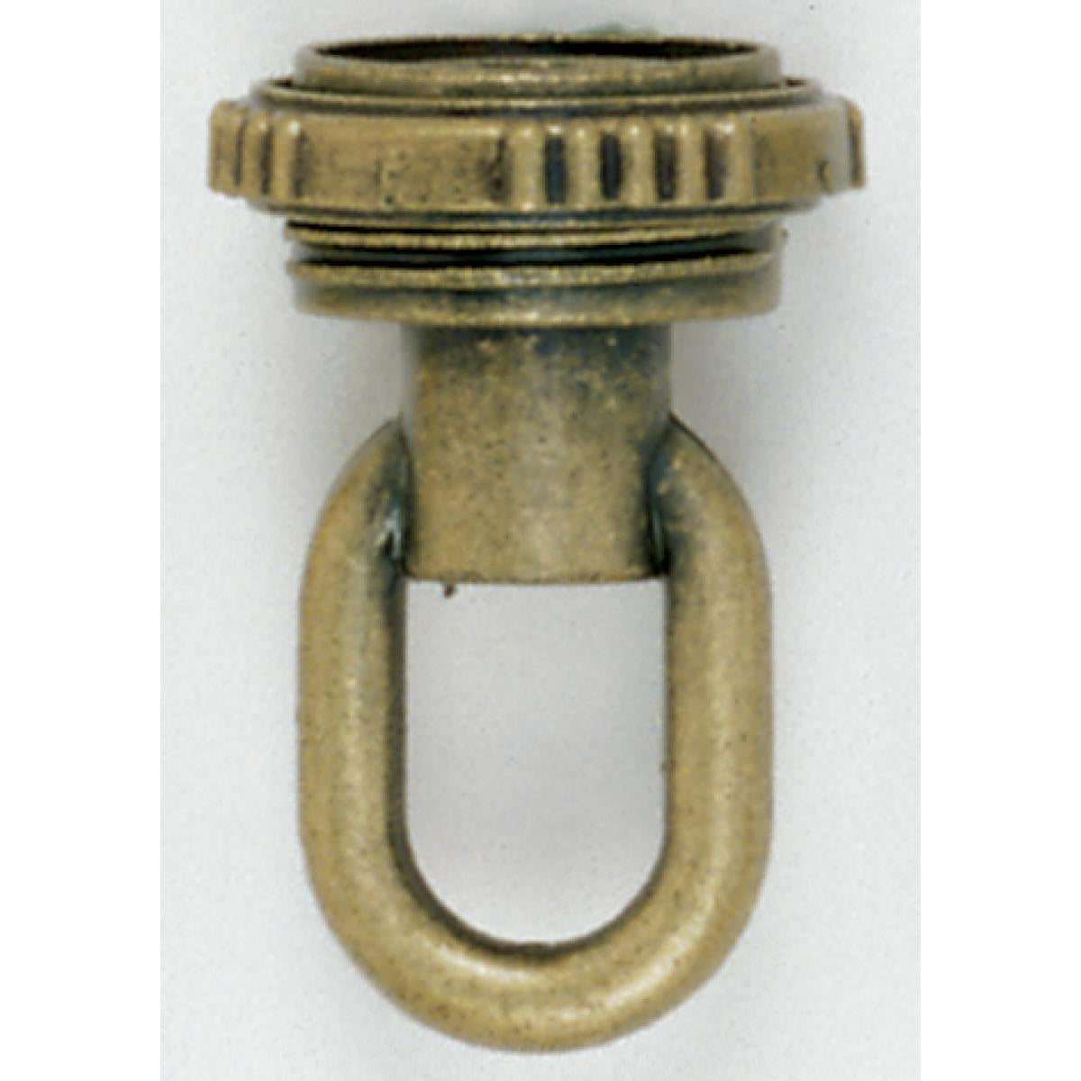 (4-Pack) 1/4 Ip Matching Screw Collar Loop With Ring in Antique Brass