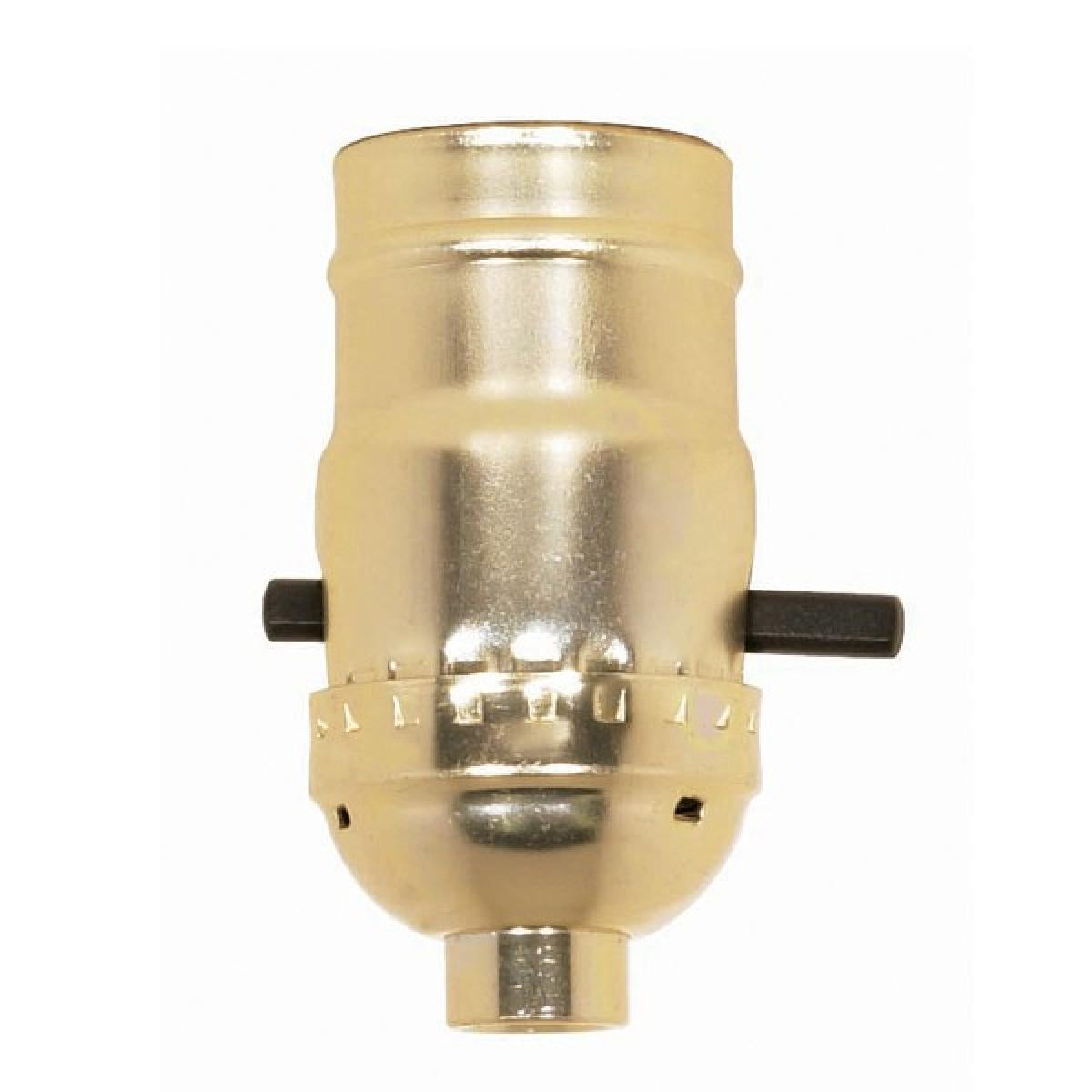 (4-Pack) On-Off Push Thru Socket in Brite Gilt