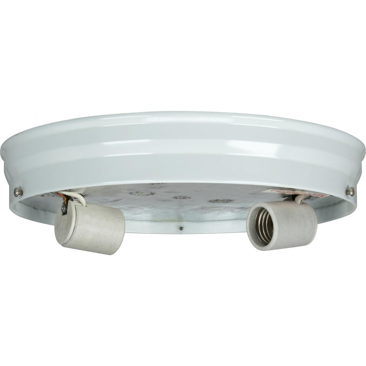 Two Light Ceiling Pan in White