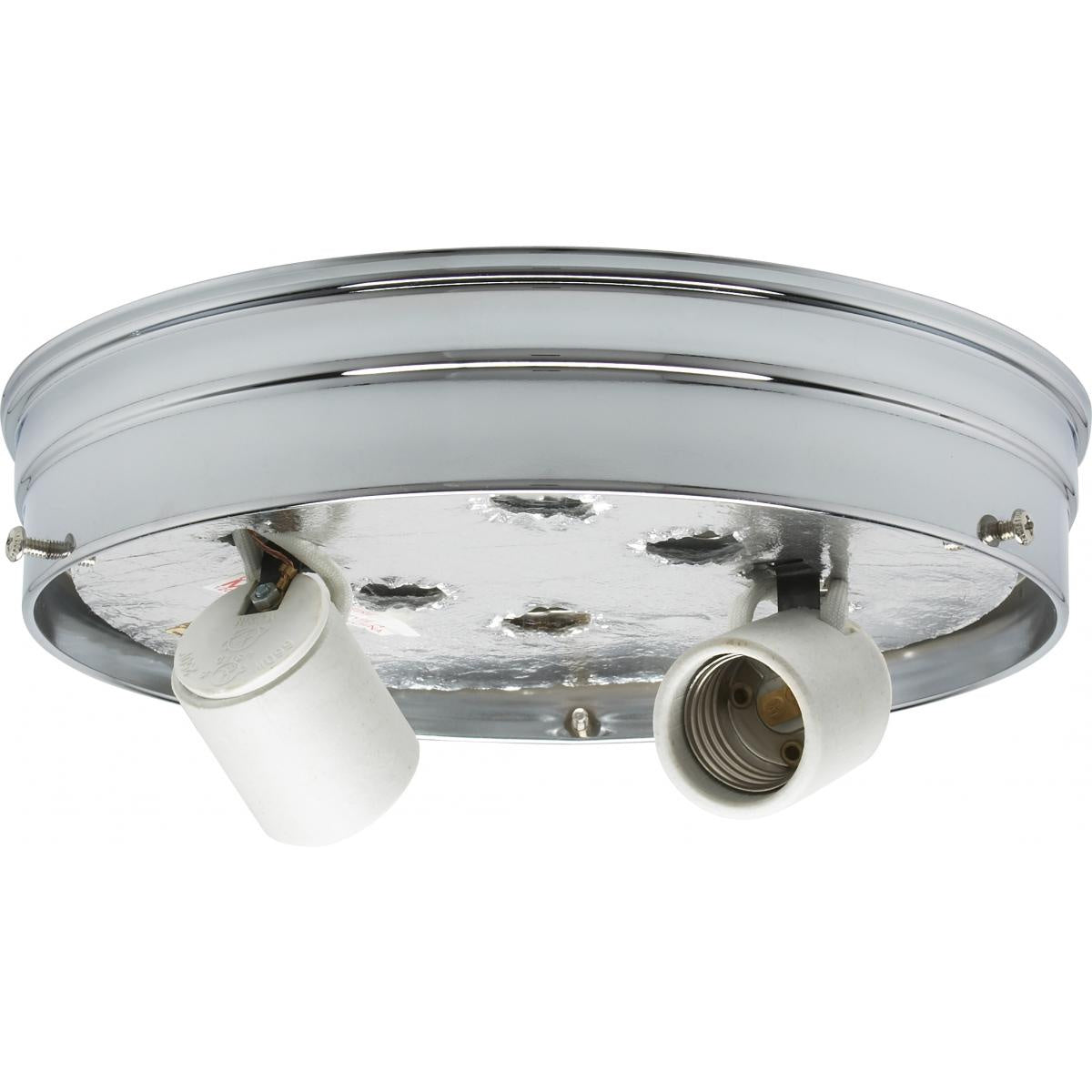 Two Light Ceiling Pan in Chrome