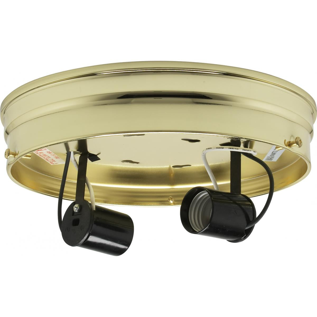Two Light Ceiling Pan in Brass
