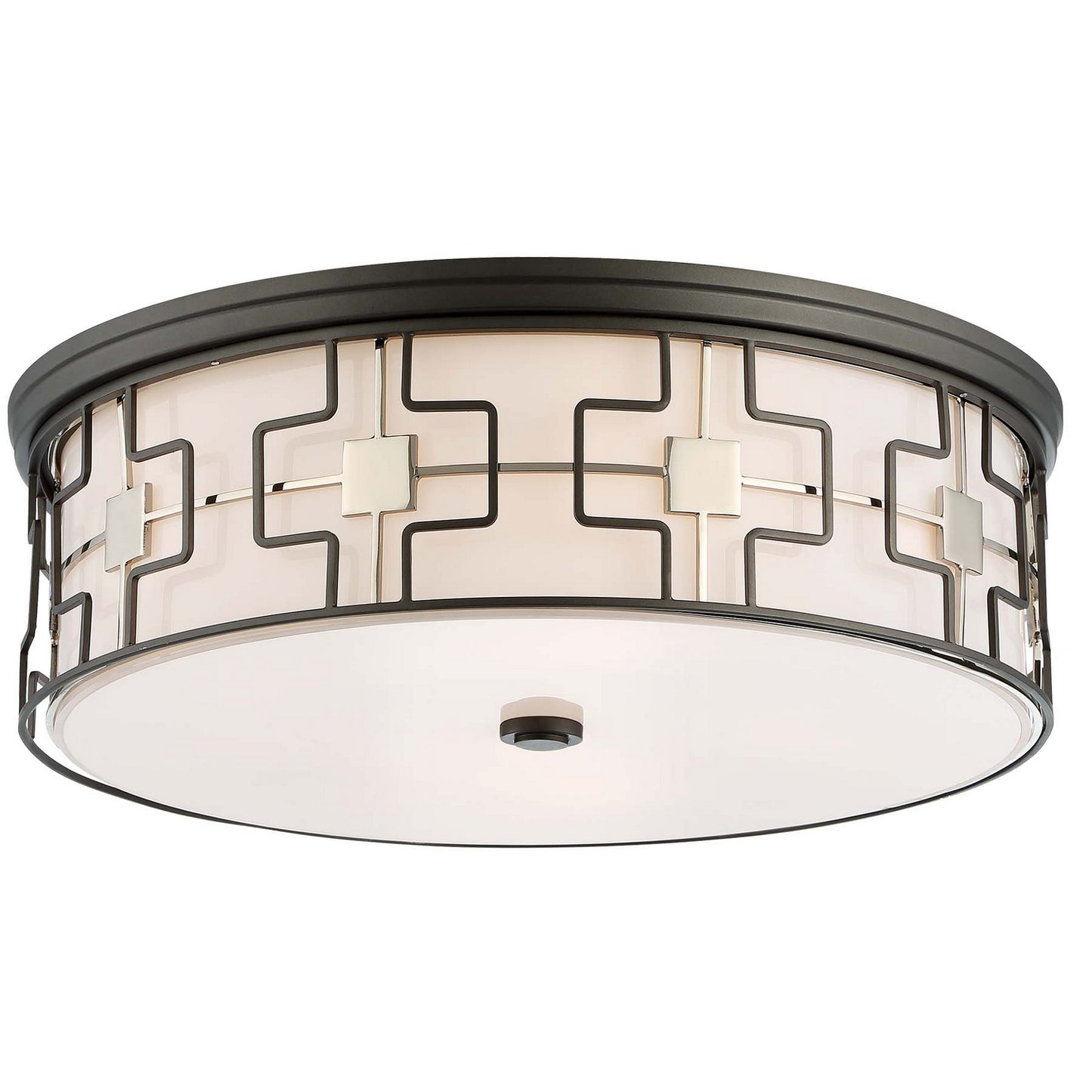 Flush Mount LED Flush Mount in Dark Grey w/Polished Nickel
