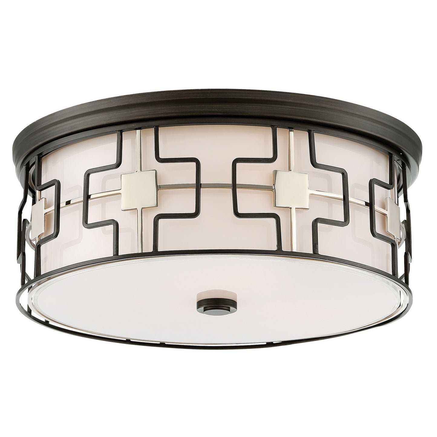 Flush Mount LED Flush Mount in Dark Gray w/Polished Nickel